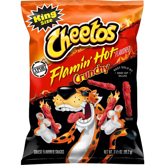 Cheetos USA Flamin' Hot Crunchy pálivé křupky se sýrovou příchutí 99 g