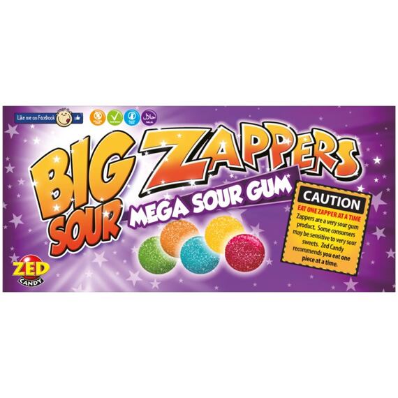 Zed Candy Zappers sour chewing gum with fruit flavors 50 g