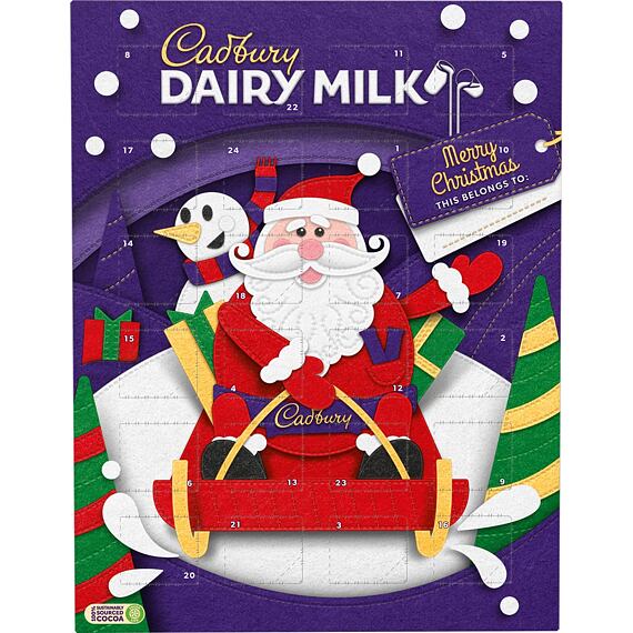Cadbury Dairy Milk adventní kalendář s mléčnou čokoládou 90 g