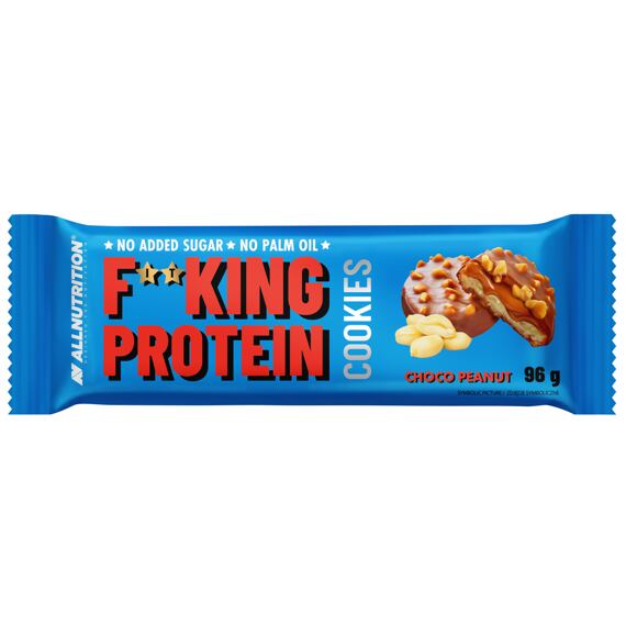 F**KING Delicious sušenky s krémem s příchutí arašídů v mléčné čokoládě s kousky arašídů 96 g