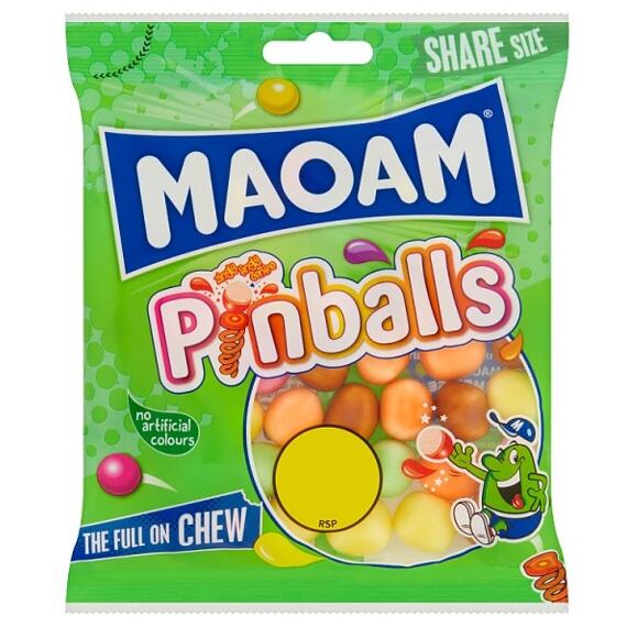 Maoam Pinballs žvýkací bonbony s měkkým středem s ovocnými příchutěmi 140 g PM