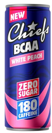 Chiefs BCAA Energy Drink, White Peach Flavor, 330 ml