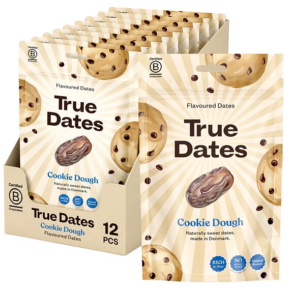 True Dates datle s příchutí Cookie Dough 100 g Celé balení 12 ks