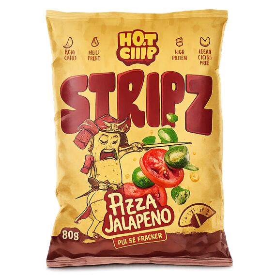 Hot Chip Pizza & Jalapeño-Flavored Legume Strips, 80 g