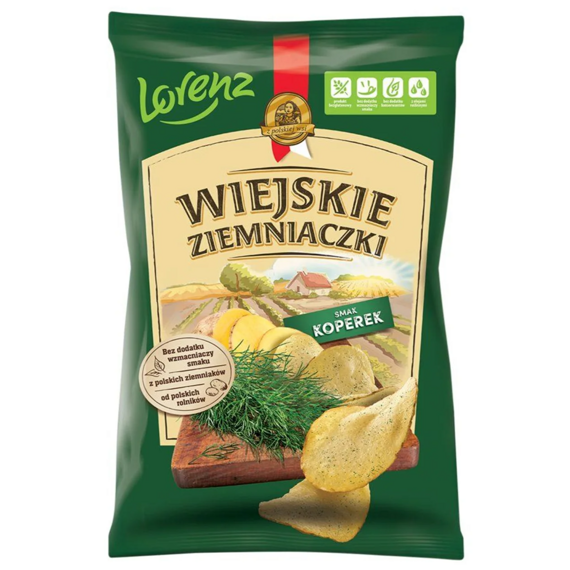 Lorenz Wiejskie PL bramborové chipsy s příchutí kopru 130 g
