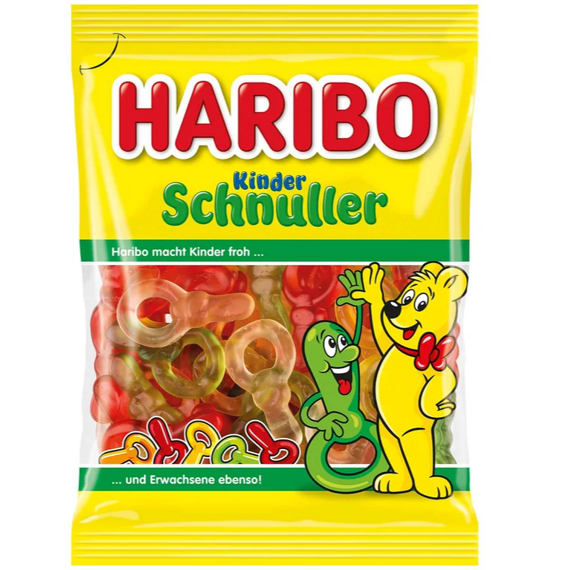 Haribo DE Kinder Schnuller: Fruit-Flavored Pacifier-Shaped Gummies, 175 g