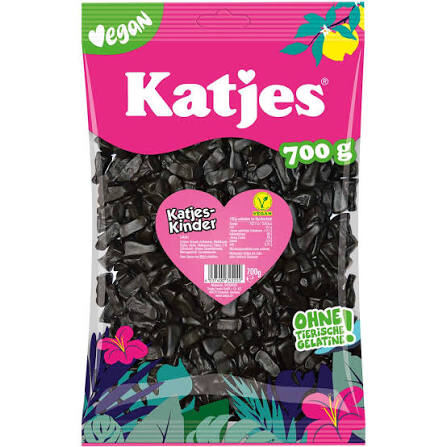 Katjes DE Katzen Pfötchen Vegan lékořicové bonbóny ve tvaru kočičích pacek 700 g