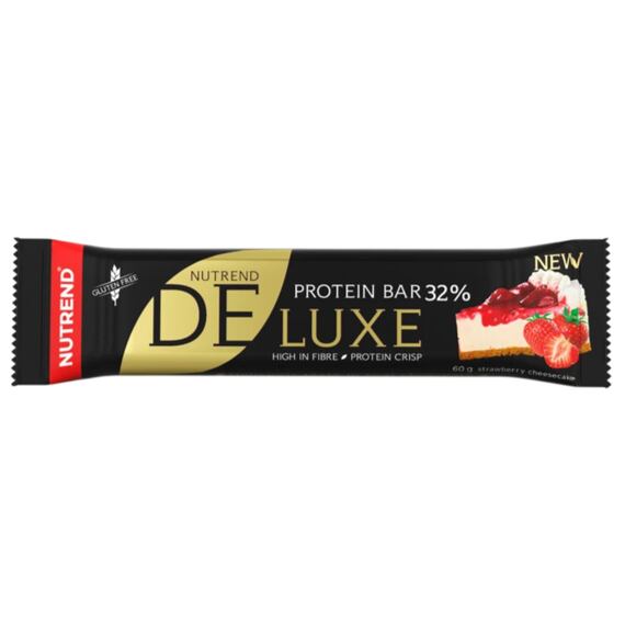 Nutrend CZ DELUXE proteinová tyčinka s příchutí jahodový cheesecake 60 g