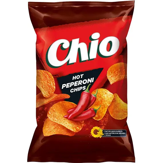 Chio DE Chips bramborové chipsy s příchutí Hot Peperoni 150 g