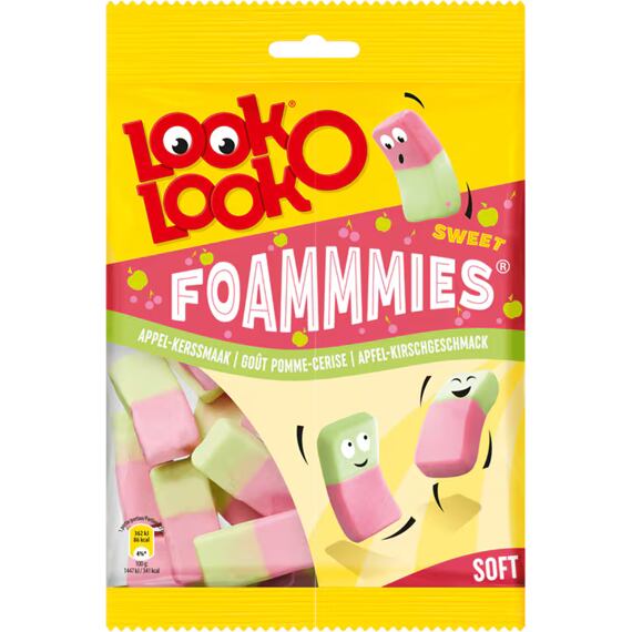 Look-O-Look pěnové žvýkací bonbony s příchutí jablka a třešně 180 g