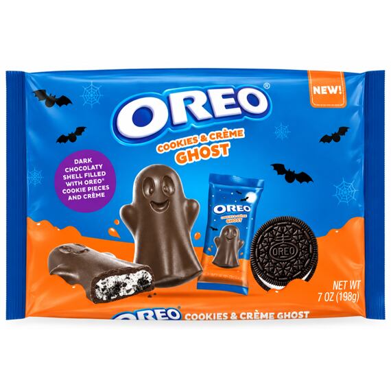 Oreo US čokoládové tyčinky s náplní s příchutí sušenek a krému ve tvaru duchů 198 g