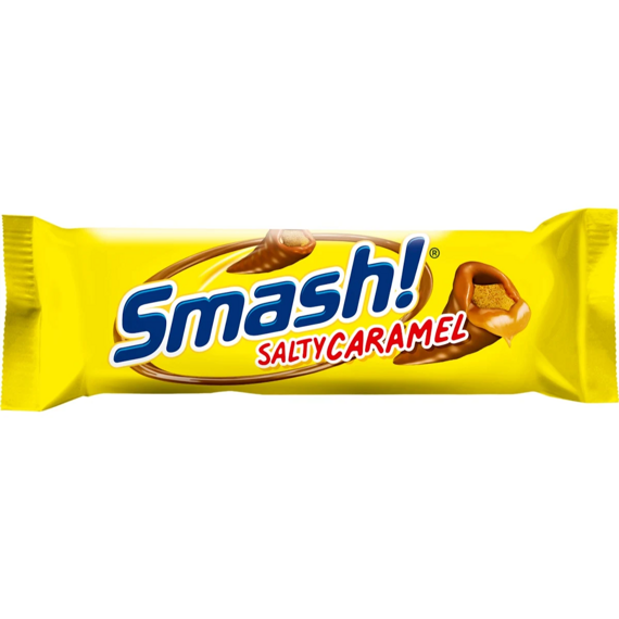 SMASH! čokoládová tyčinka s kousky kukuřičných chipsů a karamelem 40 g