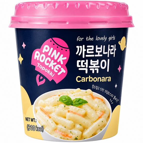 Pink Rocket KOR instantní těstoviny Rapokki s příchutí Carbonara 140 g