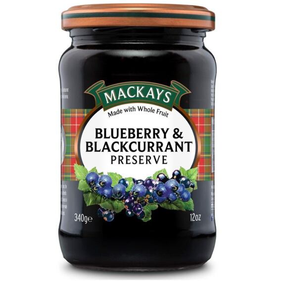 Mackays džem z borůvek a černého rybízu 340 g