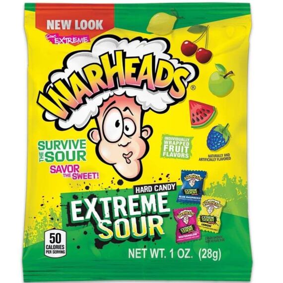 Warheads kyselé bonbonky s ovocnými příchutěmi 28 g