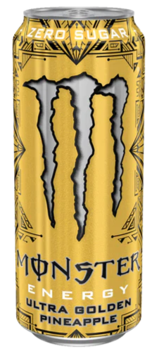 Monster EU Ultra Golden energetický nápoj bez cukru s příchutí ananasu 500 ml