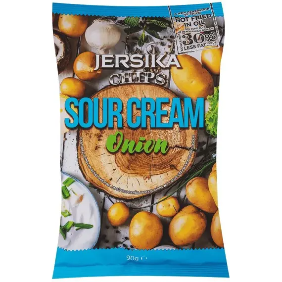 Jersika popované chipsy s příchutí zakysané smetany a cibule 90 g