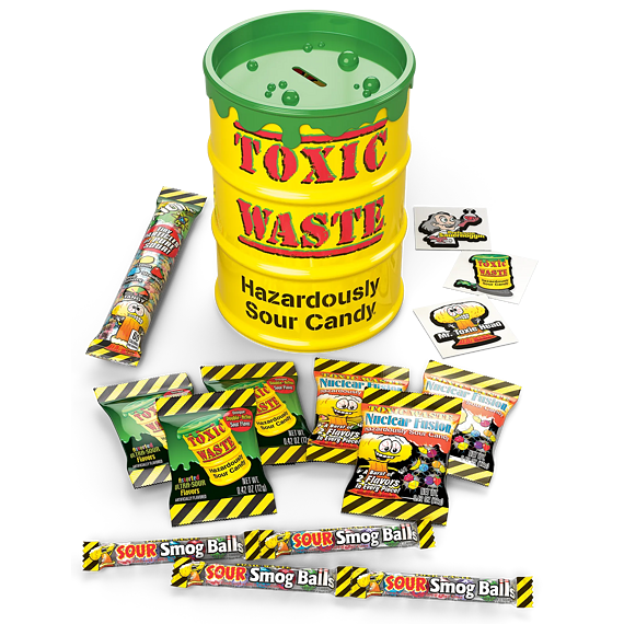 Toxic Waste Money Bank velká kasička naplněná sladkostmi 162 g