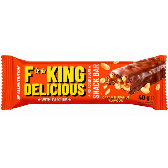 F**KING Delicious Snack Bar chocolate covered peanut bar with caramel 40 g