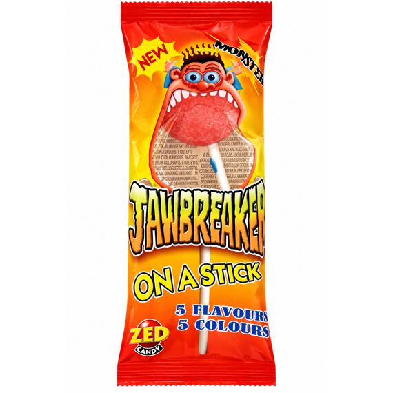 Zed Candy Jawbreaker lízátko se žvýkačkovým středem s příchutí různých druhů ovoce 60 g