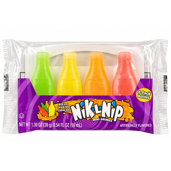 Nik-L-Nip TikTok 4 Wax Candy voskové lahvičky s náplní s ovocnou příchutí 39 g