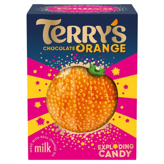 Terry's mléčná čokoláda s příchutí pomeranče s praskacími bonbóny 147 g