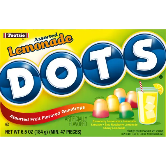 Tootsie Dots gumové bonbonky s příchutí ovocných limonád 184 g
