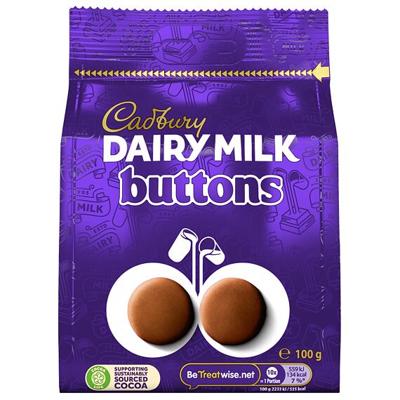 Cadbury knoflíčky z mléčné čokolády 100 g