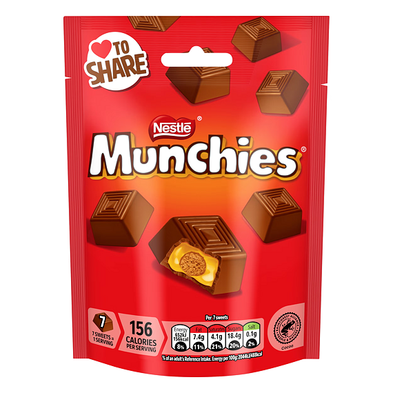 Muchies milk chocolate pralines with caramel and biscuit filling 104 g