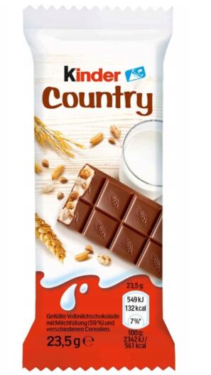 Kinder EU Country Milk Chocolate with Roasted Grains, 23.5 g