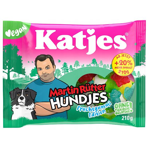 Katjes DE Hundjes Vegan želé bonbóny ve tvaru pejsků s ovocnou příchutí 210 g
