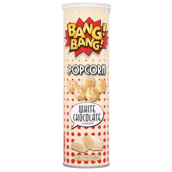 Bang!Bang! UK karamelizovaný popcorn v polevě s příchutí bílé čokolády 85 g