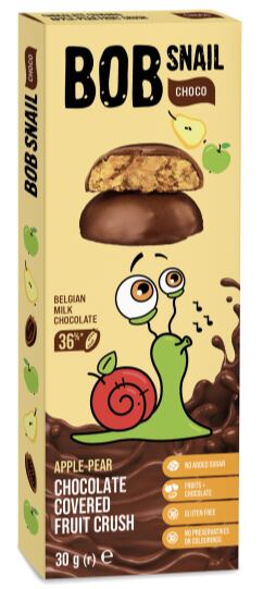 BOB Snail in Milk Chocolate, Apple-Pear Flavor, 30 g