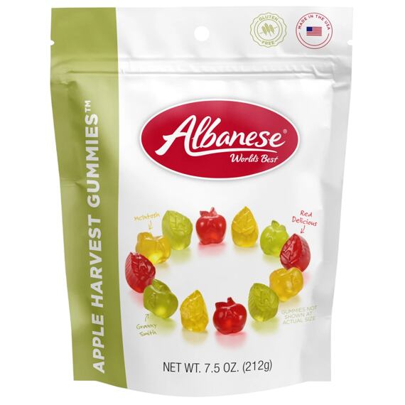 Albanese US Apple Harvest Jelly Candies with a Variety of American Apple Flavors, 212 g