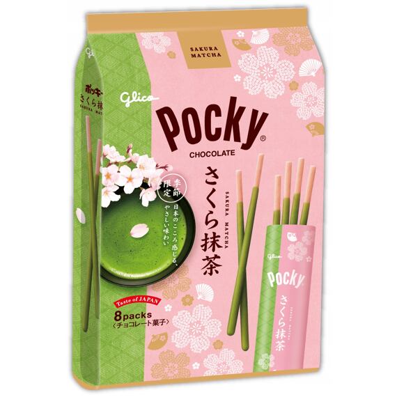 Pocky JAP tyčinky s příchutí Sakura Matcha 8pack 101,6 g
