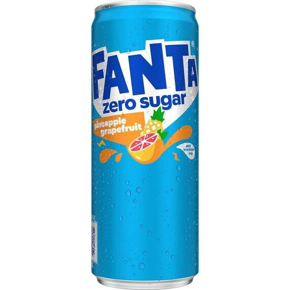 Fanta sycený nápoj s příchutí ananasu a grepu bez cukru 250 ml