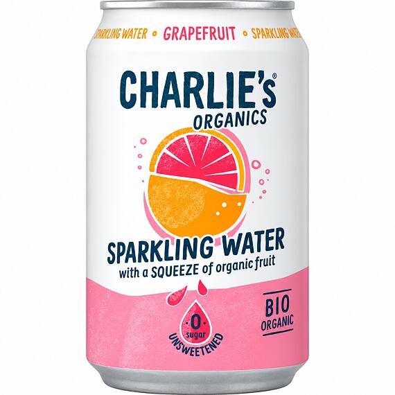Charlie's Organics sycená pitná voda s grepovou šťávou 330 ml