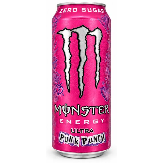 Monster USA Ultra Punk Punch energetický nápoj s příchutí ovocného punče bez cukru 473 ml