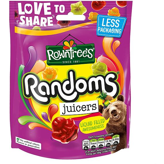 Rowntree's Randoms Juicers fruit juice filled chewy candy 140 g