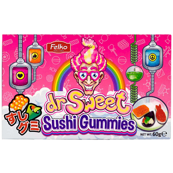 Felko Dr. Sweet gumové bonbóny ve tvaru sushi 60 g
