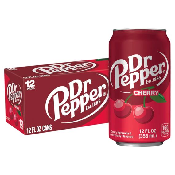Dr Pepper sycený nápoj s příchutí třešně 355 ml celé balení 12 ks