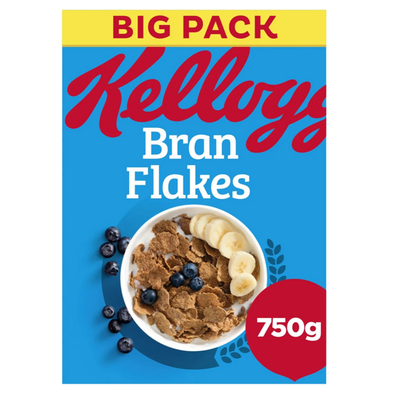 Kellogg's Bran Flakes celozrnné cereálie z pšeničných otrub 750 g