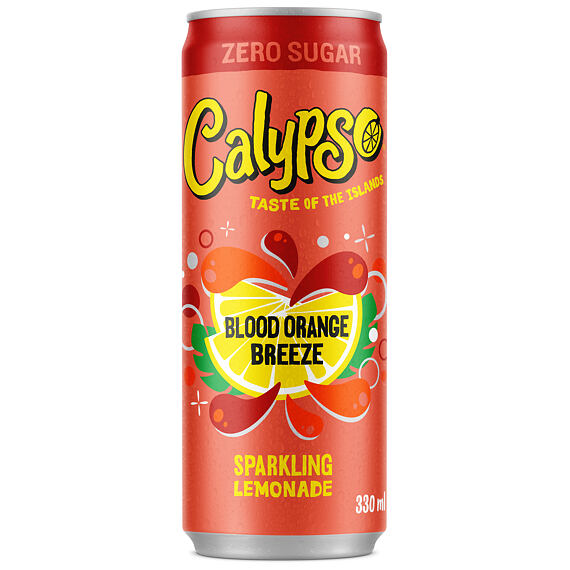 Calypso sycený nápoj s příchutí červeného pomeranče bez cukru 330 ml