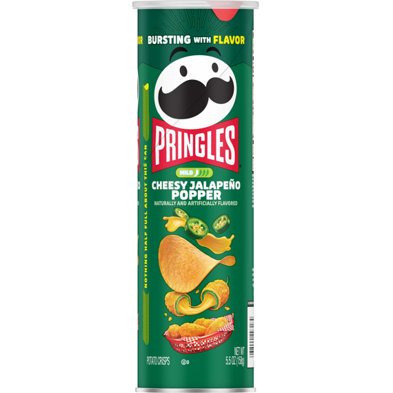 Pringles USA bramborové chipsy s příchutí sýru a papriček jalapeňo 158 g