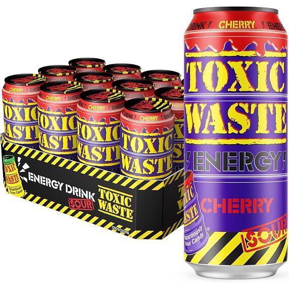 Toxic Waste energy drink with cherry flavour 500 ml Whole case 12 pcs