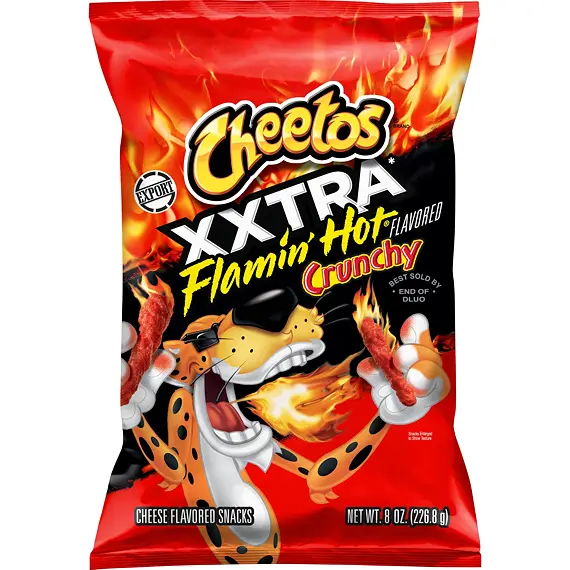 Cheetos USA Flamin' Hot XXTRA Crunchy pálivé kukuřičné křupky se sýrovou příchutí 226,8 g