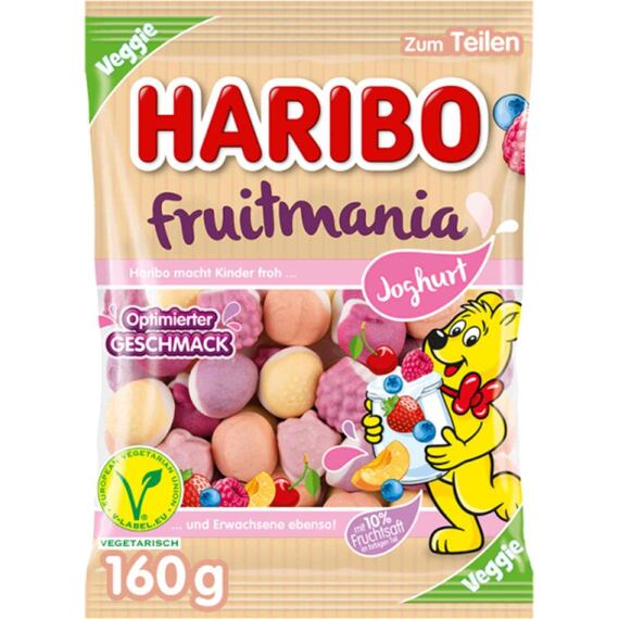 Haribo DE Fruitmania Joghurt jogurtové želé bonbóny s příchutí ovoce 160 g