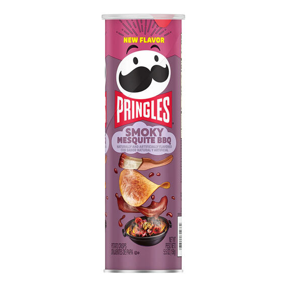 Pringles US bramborové chipsy s příchutí masa grilovaného na dřevě mesquite 158 g