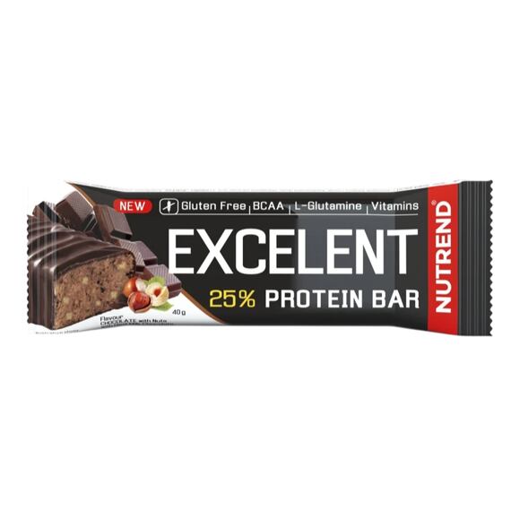 Nutrend CZ Excelent Double Protein Bar, Chocolate and Nuts, 40 g