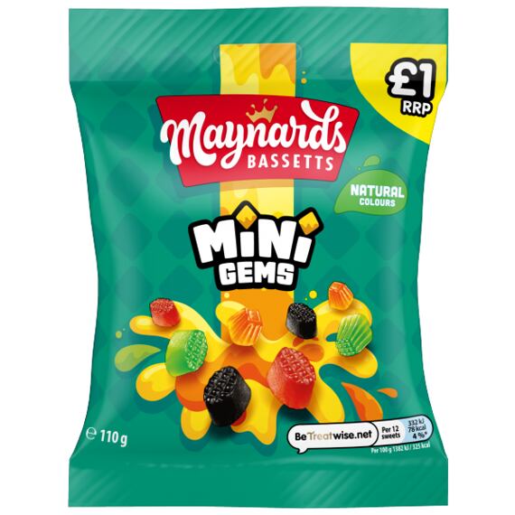 Maynards Bassetts Mini Gems Fruit-Flavored Chewy Candies 110 g PM